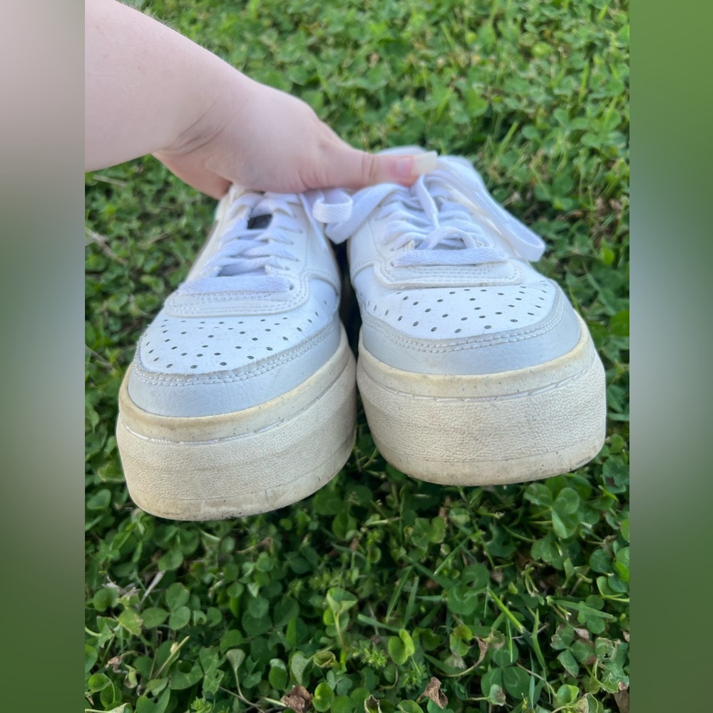 Nike Women's Court Vision Alta 'White/Leopard' Print Platform Sneakers Size 7.5 - Picture 3 of 14